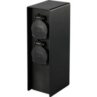 Sygonix SY-6121658 Buitenstopcontact 4-voudig Zwart Aanraakbeveiliging, Met grondspies