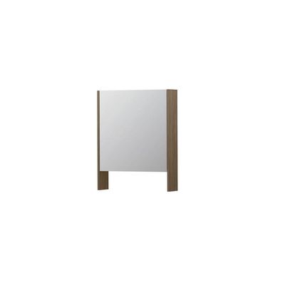 INK SPK3 Spiegelkast - 60x14x74cm - 1 deur - dubbelzijdige Spiegel - open planchet - schakelaar en stopcontact - MFC Zuiver eiken 1110020