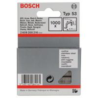 Fijndraadnieten type 53, 11,4 x 0,74 x 10 mm, verpakking van 1000 stuks, roestvrij 1000 stuk(s) Bosch Accessories 2609200216 Afm. (l x b) 10 mm x 11.4 mm