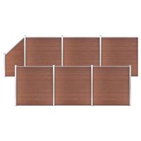 Schuttingset 6 vierkant en 1 schuin 1138x186 cm HKC bruin