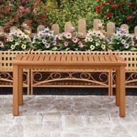 Tuinbank Weerbestendig 2-Zitsbank Zonder Rugleuning Houten Bank tot 150 kg Parkbank van Massief Hout Krukbank Buiten 100 x 30 x 47 cm