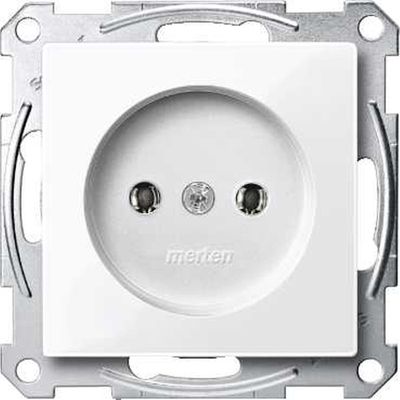 Merten wandcontactdoos zonder randaarde, met schroefliftklemmen MTN2001-0325