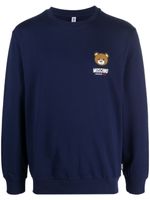 Moschino logo-print cotton sweatshirt - Bleu - thumbnail