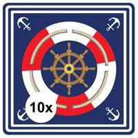 Bellatio Decorations Zeeman / scheepvaart thema bierviltjes - onderzetters - 10x stuks