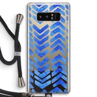 Blauwe pijlen: Samsung Galaxy Note 8 Transparant Hoesje met koord