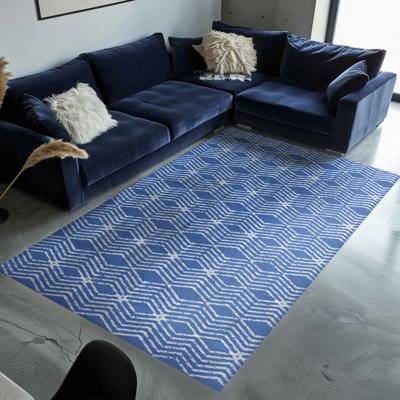 Zigzagpatroon vinyl tapijt blauw