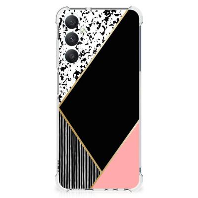 Samsung Galaxy A05s Shockproof Case Zwart Roze Vormen Samsung Galaxy A05s Shockproof Case Zwart Roze Vormen