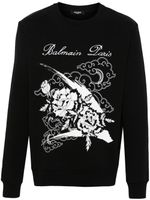 Balmain sweat en coton à logo imprimé - Noir