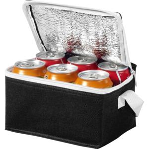 Kleine koeltas voor sixpack blikjes - 3,5 liter - zwart - 20 x 15 x 12 cm - Lunchtrommel