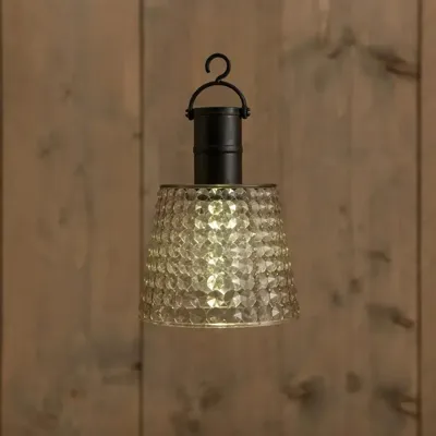 Anna&apos;s Collection Solar hanglamp smokey 12,5 x 12,5 x 16 cm warm wit