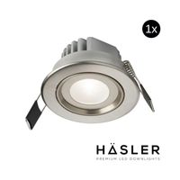 Hasler Inbouwspot Häsler Tarragona Incl. Fase Aansnijding Dimbaar 8 cm 4 Watt Helder Wit RVS Set 10x - Set 1 Spot - thumbnail