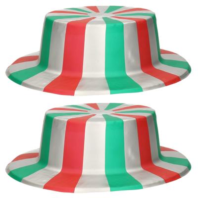 Carnaval verkleed Italiaanse vlag hoed - 2x - voor volwassenen - thema artikelen