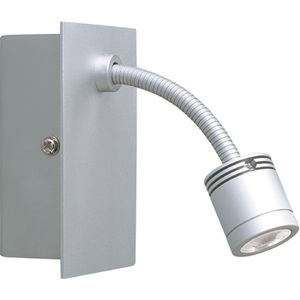 Klemko LED wandlamp flexibel 1W aluminium geborsteld wit