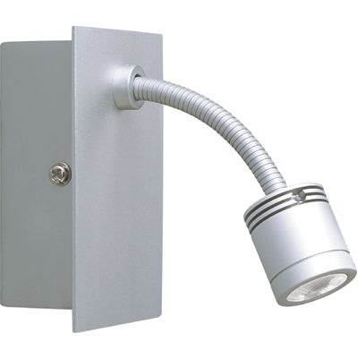 Klemko LED wandlamp flexibel 1W aluminium geborsteld wit