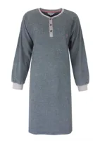 Tenderness badstof dames nachthemd lange mouw - Petrol