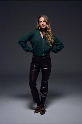 Anne faux leather trousers - black - 13328