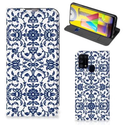 Samsung Galaxy M31 Smart Cover Flower Blue