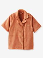 Gepersonaliseerde badjas voor baby's met gerecycled katoenen blouse terracotta