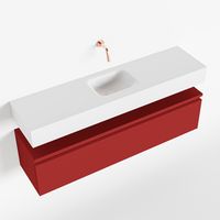 Toiletmeubel Mondiaz Andor | 120 cm | Meubelkleur Fire | Lex vrijhangend wastafel Talc Midden | Zonder kraangat