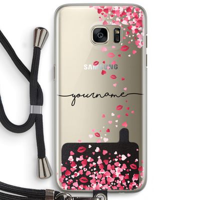 Hartjes en kusjes: Samsung Galaxy S7 Edge Transparant Hoesje met koord