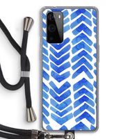 Blauwe pijlen: OnePlus 9 Pro Transparant Hoesje met koord