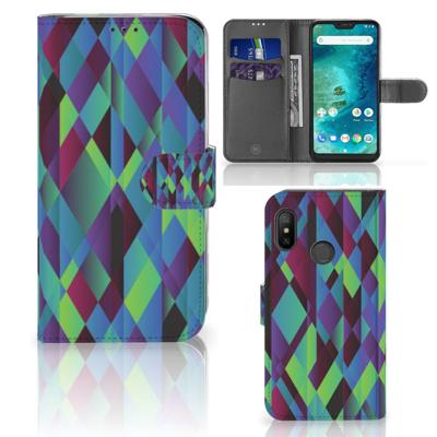 Xiaomi Mi A2 Lite | Book Case | Abstract Green Blue