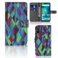 Xiaomi Mi A2 Lite | Book Case | Abstract Green Blue Xiaomi Mi A2 Lite | Book Case | Abstract Green Blue