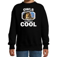 Dieren ransuil sweater zwart kinderen - owls are cool trui jongens en meisjes - thumbnail