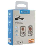Enzo Technetics Set 2 stuks coaxpluggen haaks metaal 4G - 2074010