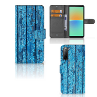 Sony Xperia 10 IV Book Style Case Wood Blue - thumbnail