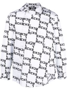 Black Comme Des Garçons chemise en coton à logo imprimé - Blanc