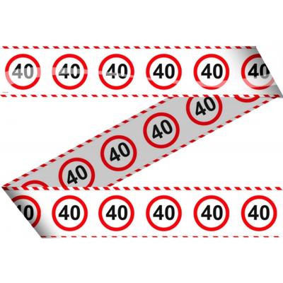 40 jaar versiering - 2x stuks - afzetlint - plastic - 15 meter - stopborden - feestartikelen - verja