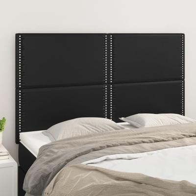 Hoofdborden 4 st 72x5x78/88 cm kunstleer zwart