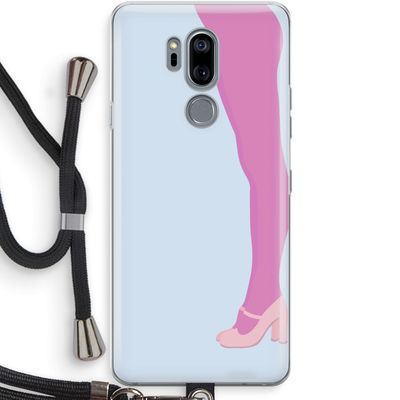 Pink panty: LG G7 Thinq Transparant Hoesje met koord