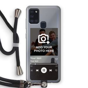 Music Player: Samsung Galaxy A21s Transparant Hoesje met koord