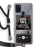 Music Player: Samsung Galaxy A21s Transparant Hoesje met koord