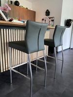 Set van 2 leren barstoelen - groen leer - Echt leer, Modern, ontdek de vele Leersoorten en Kleuren bij ShopX