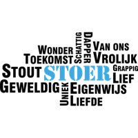 Stoer woord cloud - Muursticker - thumbnail