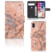 Apple iPhone Xs Max | Bookcase | Marmer Oranje