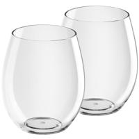 Santex water/drink glas - 4x - bolglas - transparant - 390 ml - onbreekbaar kunststof