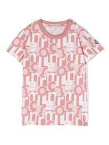 Moncler Enfant t-shirt à logo imprimé en all over - Rose