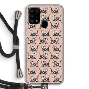 Zwarte poes: Samsung Galaxy M31 Transparant Hoesje met koord