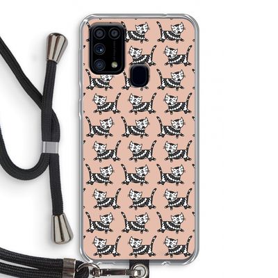 Zwarte poes: Samsung Galaxy M31 Transparant Hoesje met koord