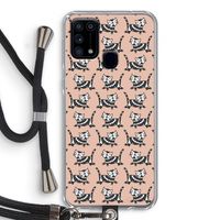 Zwarte poes: Samsung Galaxy M31 Transparant Hoesje met koord