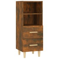 vidaXL Dressoir 34,5x34x90 cm bewerkt hout gerookt eikenkleurig