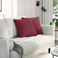 VidaXL Sofa kussens 2 pcs wijnrood 45 x 45 cm stof