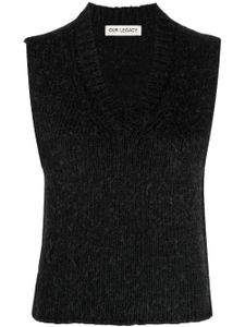 OUR LEGACY V-neck knitted vest - Gris