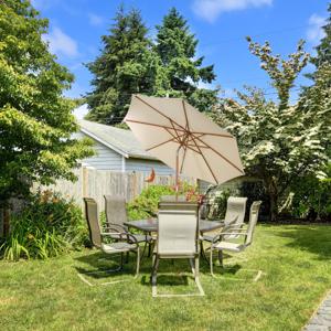 270 cm Buiten Patio Parasol met 8 Baleinen Ventilatie en Kantel Aanpassing Waterdicht Patio Parasol voor Tuin Achtertuin Zwembad Café