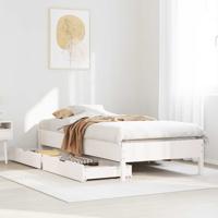 Bedframe zonder matras massief grenenhout wit 90x190 cm