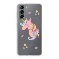 Roze eenhoorn: Samsung Galaxy S21 Transparant Hoesje